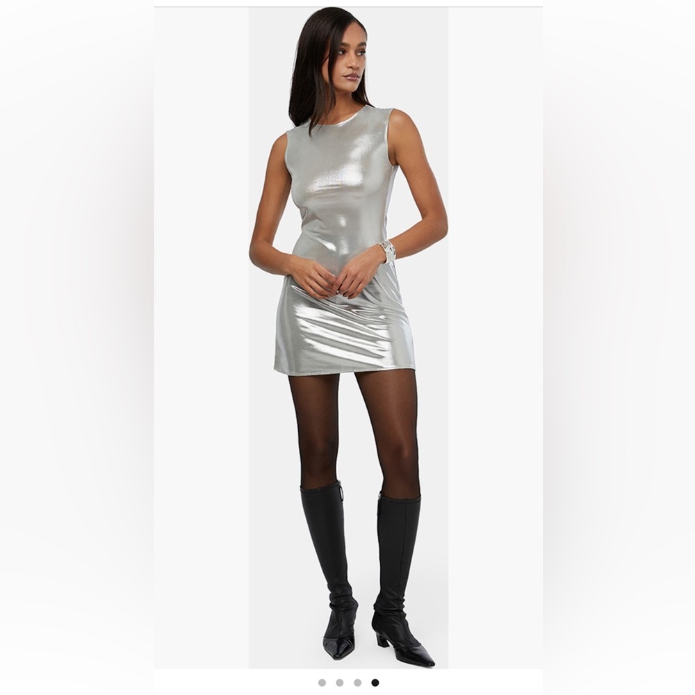 NWT 🪩 We Wore What Silver Dress